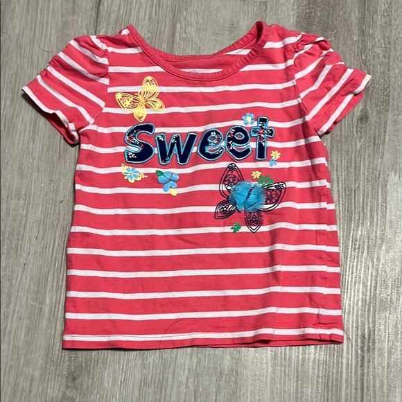 4/$30 Sweet Striped Kids Shirt - Pink - Picture 1 of 1